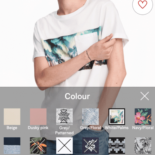ecommerce app colour product drop down