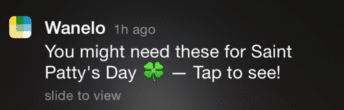 best push messages example of notification saint patty