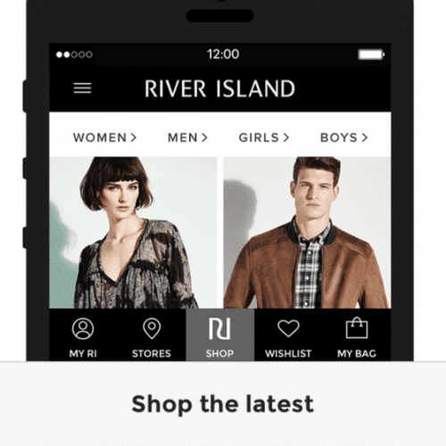 river island ecommerce app example