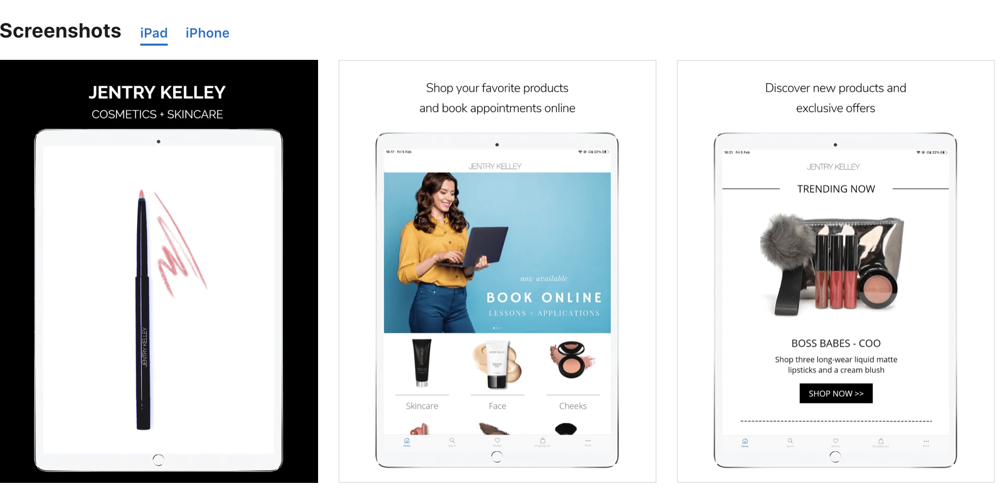 top ecommerce apps jentry cosmetics app